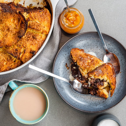 Recipe: Blood Orange & Dark Chocolate Bread & Butter Pudding