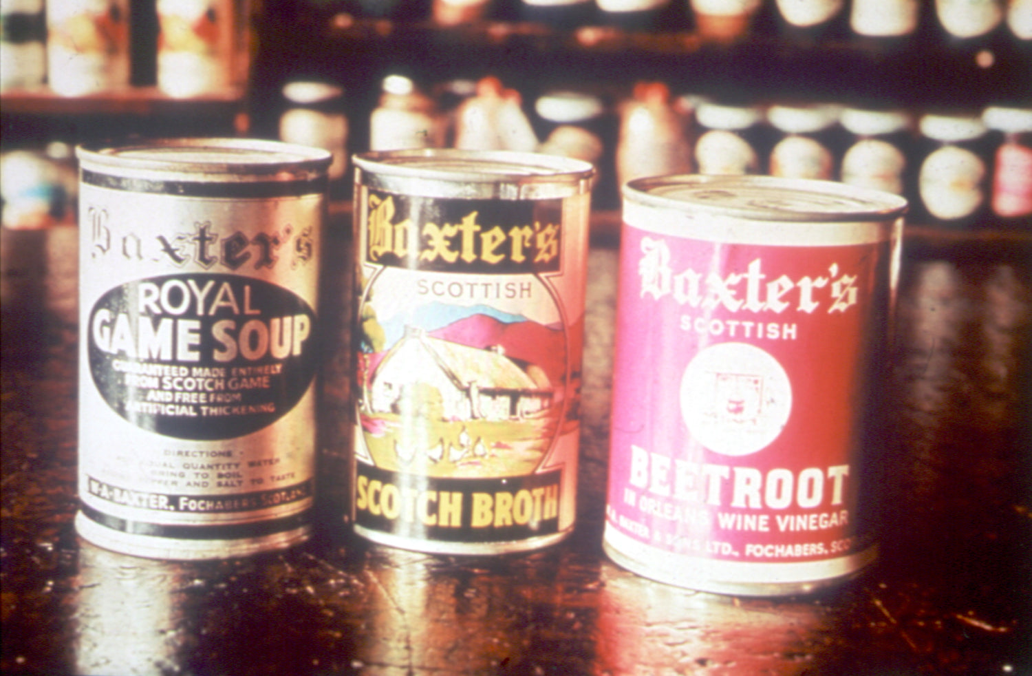 Old Royal Game, Scotch Broth, and Beetroot cans