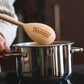 A Baxters wooden spoon being used to cook soup