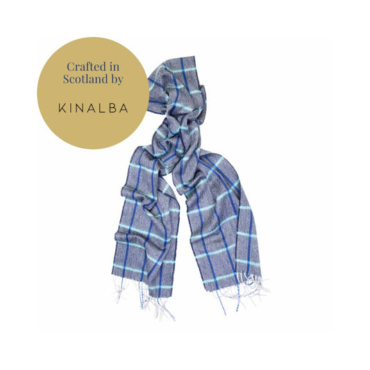Kinalba Cashmere Oban Navy Scarf
